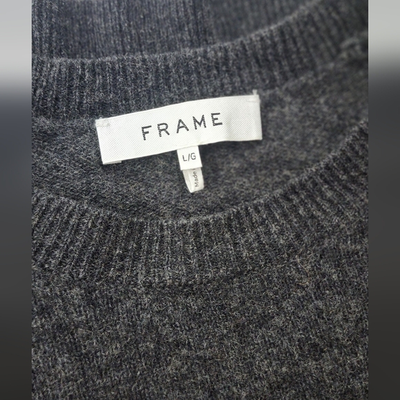 FRAME Ruched Sleeve Cashmere Sweater Top | LARGE - Picture 11 of 12